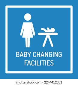 baby changing room poster. Vector door plate signboard.