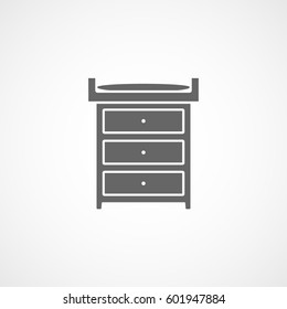 Baby Changing Table Flat Icon On White Background