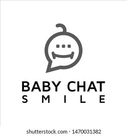 baby chat smile logo vektor