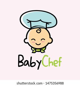 baby with chef hat logo icon vector design