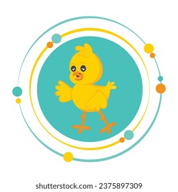 Baby chick cartoon character vector illustration graphic icon