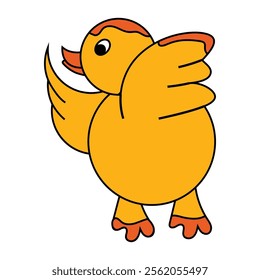 Baby chick drawing vector art illustration.