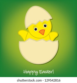 Baby Chick Easter card in vector format.