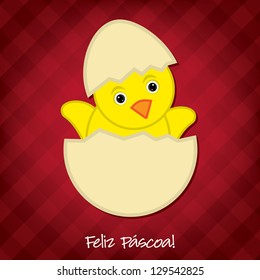 Baby Chick Easter card in vector format.