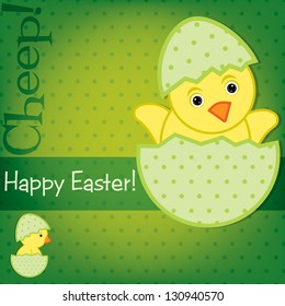 Baby Chick Easter card in vector format.