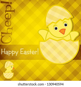 Baby Chick Easter card in vector format.