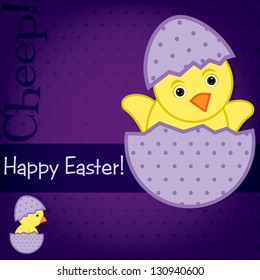 Baby Chick Easter card in vector format.