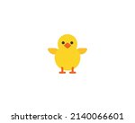 Baby chick front vector isolated icon. Baby chick emoji illustration.