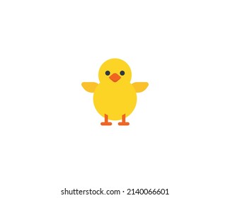 Baby chick front vector isolated icon. Baby chick emoji illustration.