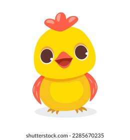 Baby chick front vector isolated icon. Baby chick emoji illustration.