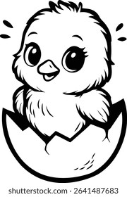 Baby Chick Hatching From Egg Design on transparent background