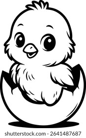 Baby Chick Hatching From Egg Design on transparent background