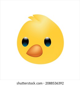 Baby Chick head face art vector template design element. poster education school kid children text emoji emotion expression reactions chat comment social media app smartphone to family friends