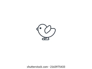 Baby Chick Side View Vector Flat Emoticon. Isolated Baby Chick Emoji Illustration. Baby Chick Icon