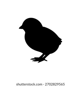Baby chick silhouette vector flat illustration design.