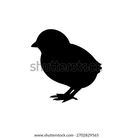 Baby chick silhouette vector flat illustration design.