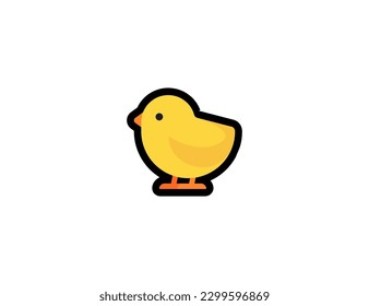 Baby chick vector icon. Baby chick emoji illustration. Isolated chick vector emoticon