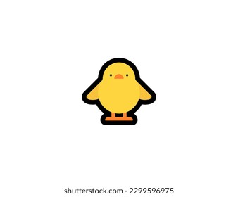 Baby chick vector icon. Baby chick emoji illustration. Isolated chick vector emoticon