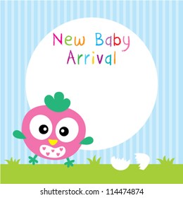 baby chicken arrival greeting card