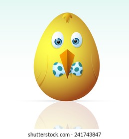 Baby chicken as Easter symbol. EPS 10