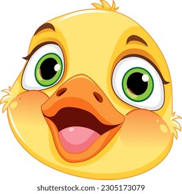 Baby chicken head cartoon illustration