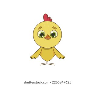 Baby chicken vector isolated color icon. Baby chicken animal vector icon. Baby chicken icon