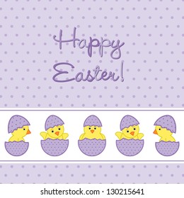 Baby Chicks Easter card in vector format.