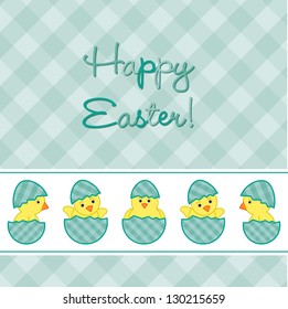 Baby Chicks Easter card in vector format.