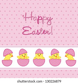 Baby Chicks Easter card in vector format.