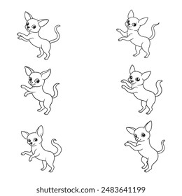 baby Chihuahua dancing line art