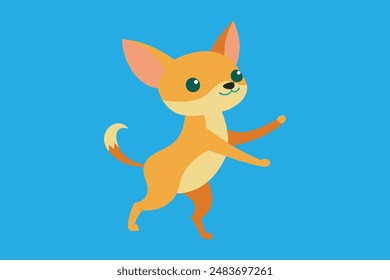 Baby Chihuahua dancing vector image art illustration