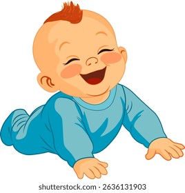 baby child in blue clothes no background