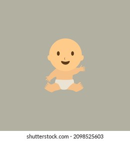 Baby Child Cartoon Flat Vector Illustration