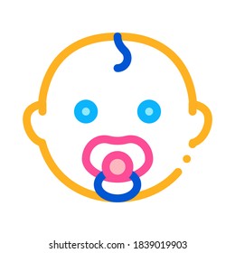 Baby Child Head Icon Vector. Outline Baby Child Head Sign. Isolated Contour Symbol Illustration