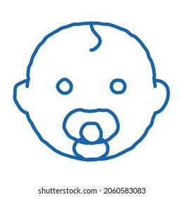 Baby Child Head sketch icon vector. Hand drawn blue doodle line art Baby Child Head sign. isolated symbol illustration