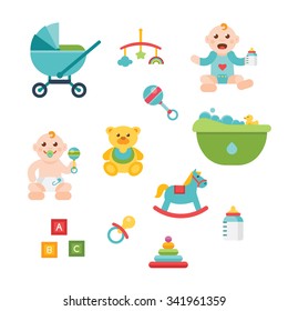 Baby and child related icons ,illustrations eps 10, no transparencies