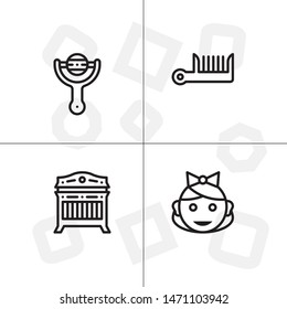 Baby, childhood,motherhood set icon EPS 10 vector format. Professional pixel perfect black and white icons optimized for both large and small resolutions. Transparent background.