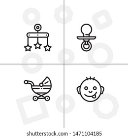 Baby, childhood,motherhood set icon EPS 10 vector format. Professional pixel perfect black and white icons optimized for both large and small resolutions. Transparent background.