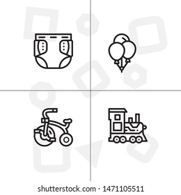 Baby, childhood,motherhood set icon EPS 10 vector format. Professional pixel perfect black and white icons optimized for both large and small resolutions. Transparent background.