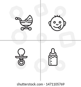 Baby, childhood,motherhood set icon EPS 10 vector format. Professional pixel perfect black and white icons optimized for both large and small resolutions. Transparent background.