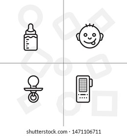 Baby, childhood,motherhood set icon EPS 10 vector format. Professional pixel perfect black and white icons optimized for both large and small resolutions. Transparent background.