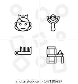 Baby, childhood,motherhood set icon EPS 10 vector format. Professional pixel perfect black and white icons optimized for both large and small resolutions. Transparent background.