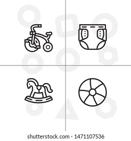 Baby, childhood,motherhood set icon EPS 10 vector format. Professional pixel perfect black and white icons optimized for both large and small resolutions. Transparent background.