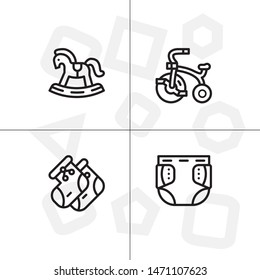 Baby, childhood,motherhood set icon EPS 10 vector format. Professional pixel perfect black and white icons optimized for both large and small resolutions. Transparent background.