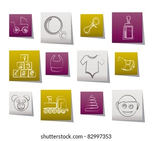 baby and children icons - vector icon set
