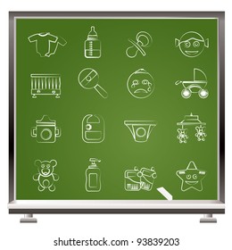 Baby, children and toys icons - vector icon set