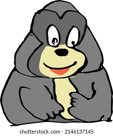 Baby Chimp Looking Surprised Cartoon Vector Isolated