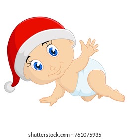 baby in christmas cartoon