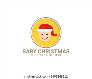 Baby Christmas Logo Vector Illustration