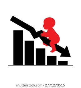 baby climbing descending bar graph silhouette high quality